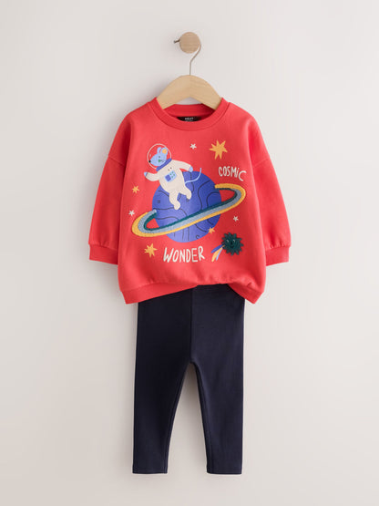 Dsiney Kidz - Red Sweatshirt and Leggings Set 2 Piece (3mths-7yrs) image 5