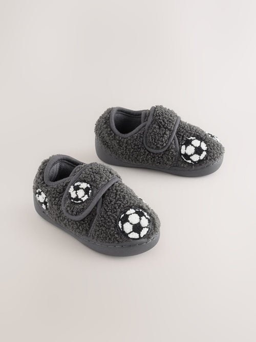 Dsiney Kidz - Grey Football Touch Fastening Cupsole Slippers image 1