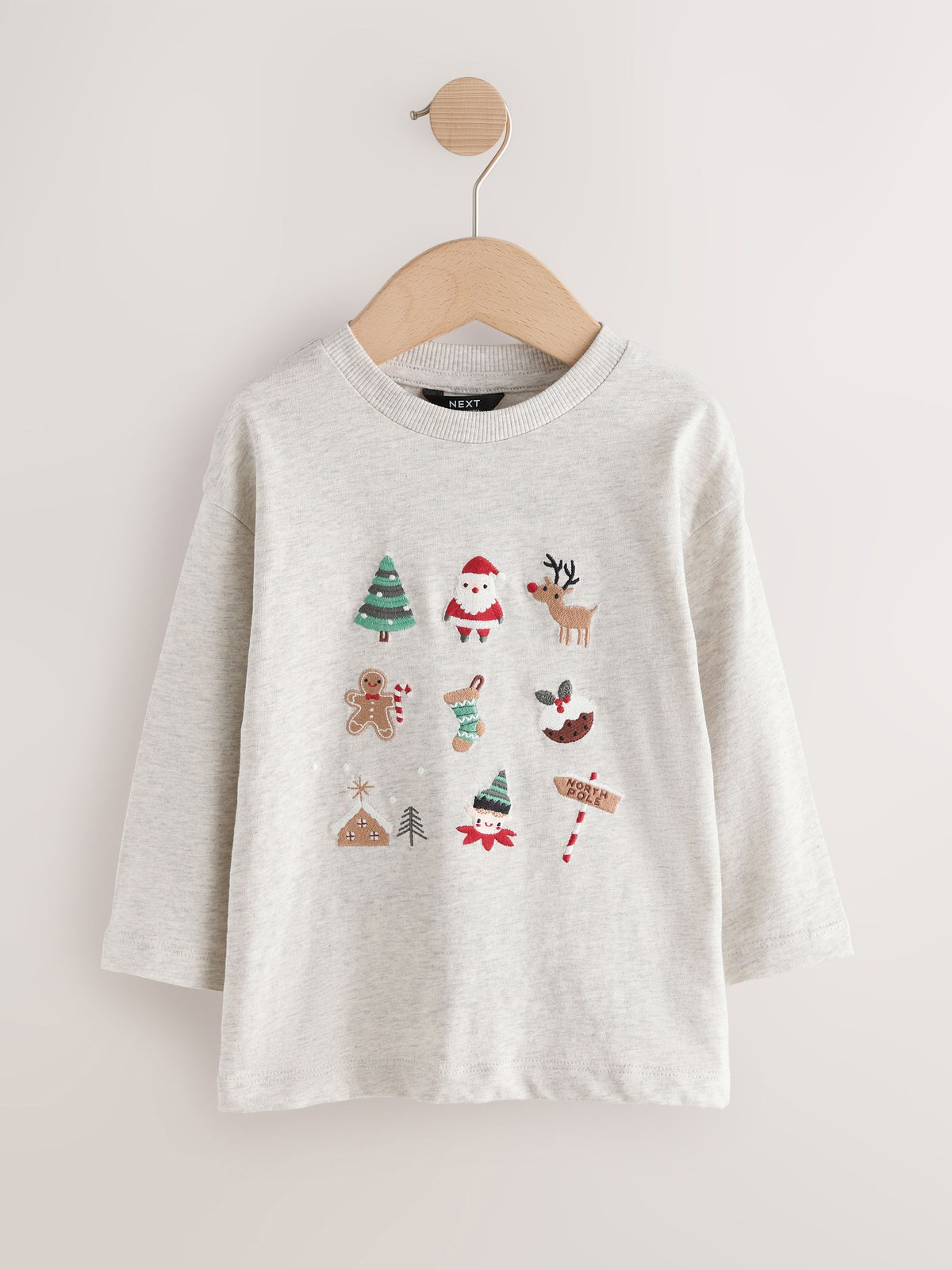 Dsiney Kidz - Cream Embroidered Long Sleeve Christmas T-Shirt (3mths-7yrs) image 5