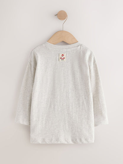 Dsiney Kidz - Cream Embroidered Long Sleeve Christmas T-Shirt (3mths-7yrs) image 6