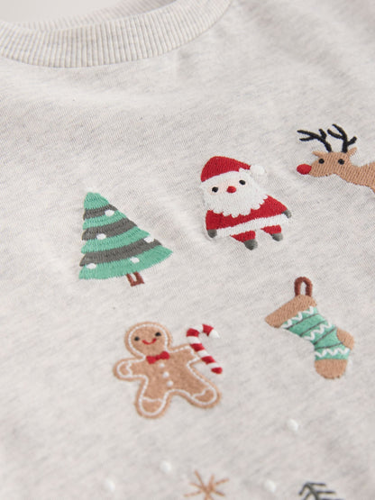 Dsiney Kidz - Cream Embroidered Long Sleeve Christmas T-Shirt (3mths-7yrs) image 8
