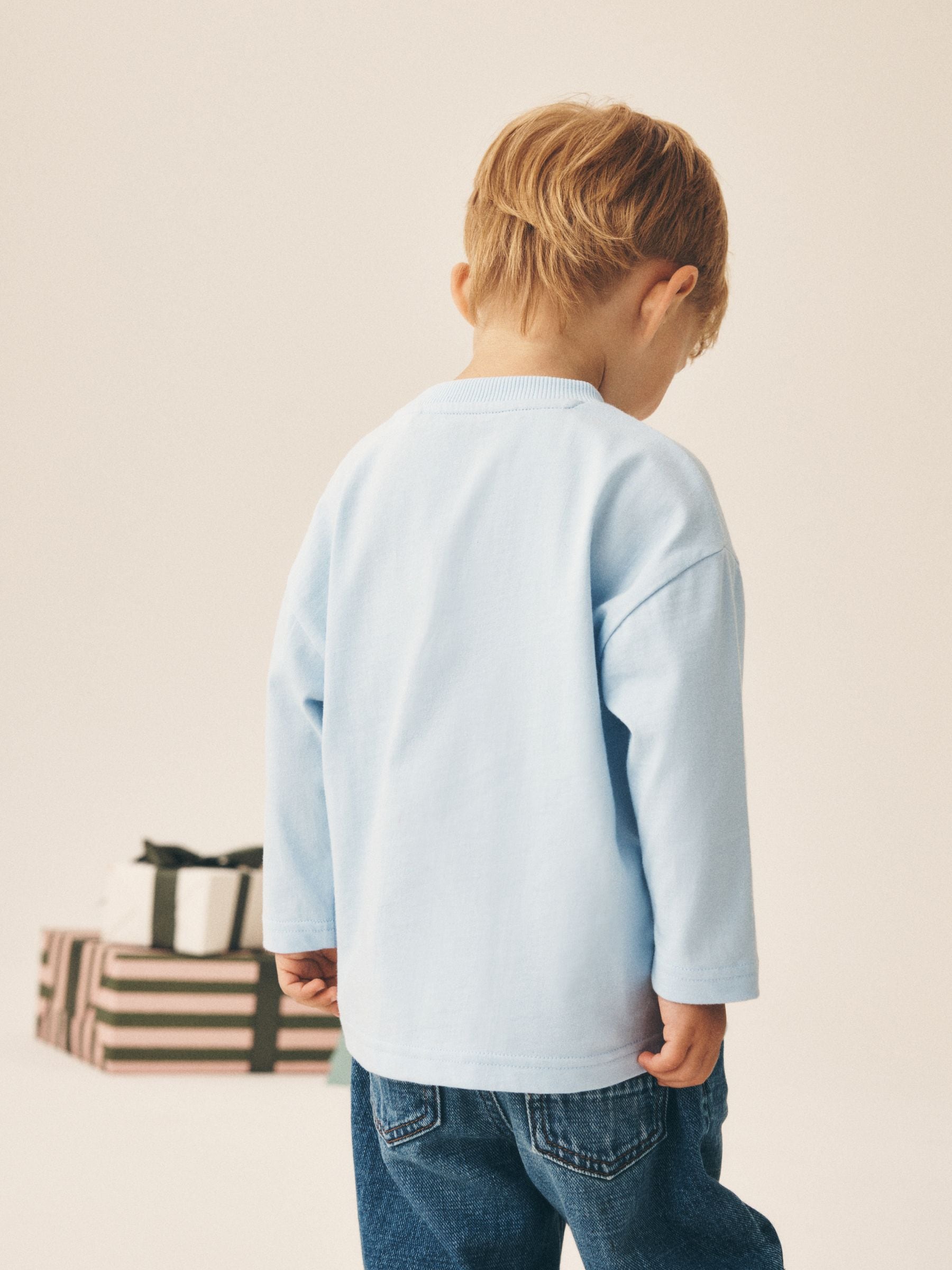 Dsiney Kidz - Light Blue Embroidered Letter to Santa Mouse Long Sleeve Christmas T-Shirt (3mths-7yrs) image 3