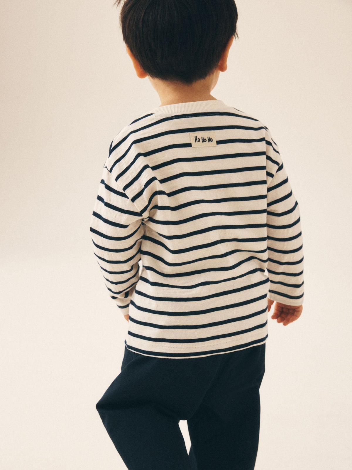 Dsiney Kidz - Navy/White Stripe Applique Santa Car Long Sleeve Christmas T-Shirt (3mths-7yrs) image 3