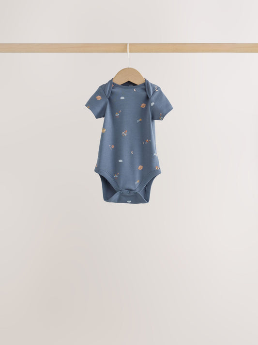 Dsiney Kidz - Blue Character Short Sleeve Baby Bodysuits 7 Pack image 2