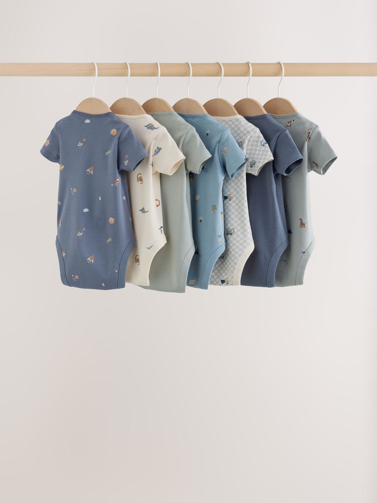 Dsiney Kidz - Blue Character Short Sleeve Baby Bodysuits 7 Pack image 9
