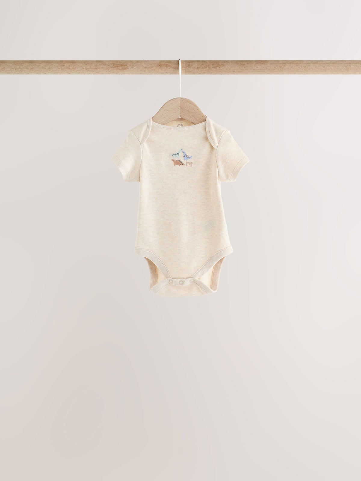 Dsiney Kidz - Neutral Dinosaur Short Sleeve Baby Bodysuits 5 Pack image 2