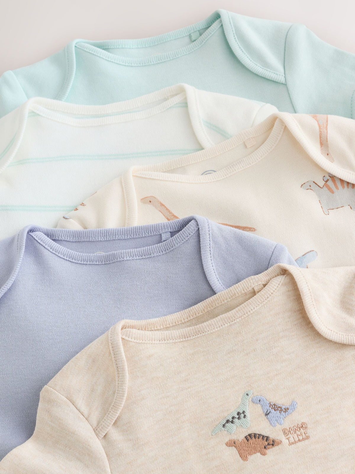 Dsiney Kidz - Neutral Dinosaur Short Sleeve Baby Bodysuits 5 Pack image 9