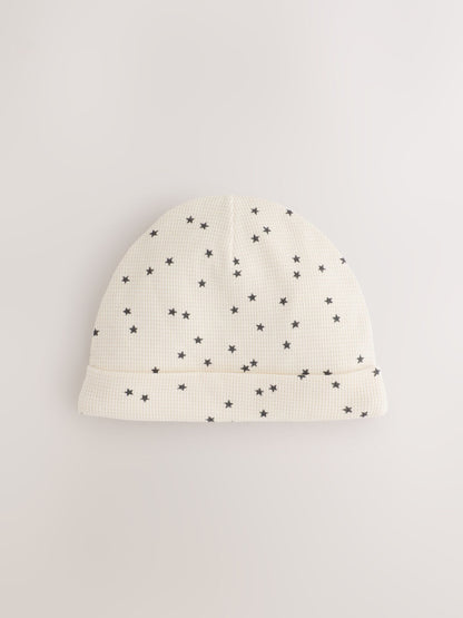 Monochrome Waffle Beanies 3 Pack (0-18mths) - image 2