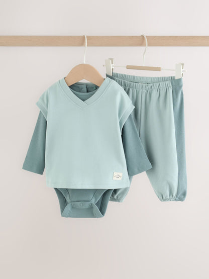 Dsiney Kidz - Blue Sweat Tank, Bodysuit and Joggers Baby 3 Piece Set (0mths-2yrs) image 1
