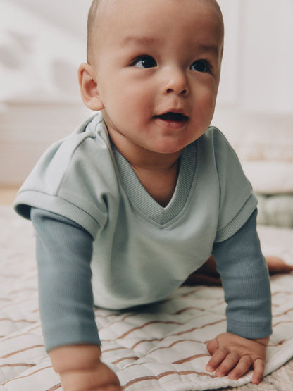 Dsiney Kidz - Blue Sweat Tank, Bodysuit and Joggers Baby 3 Piece Set (0mths-2yrs) image 4