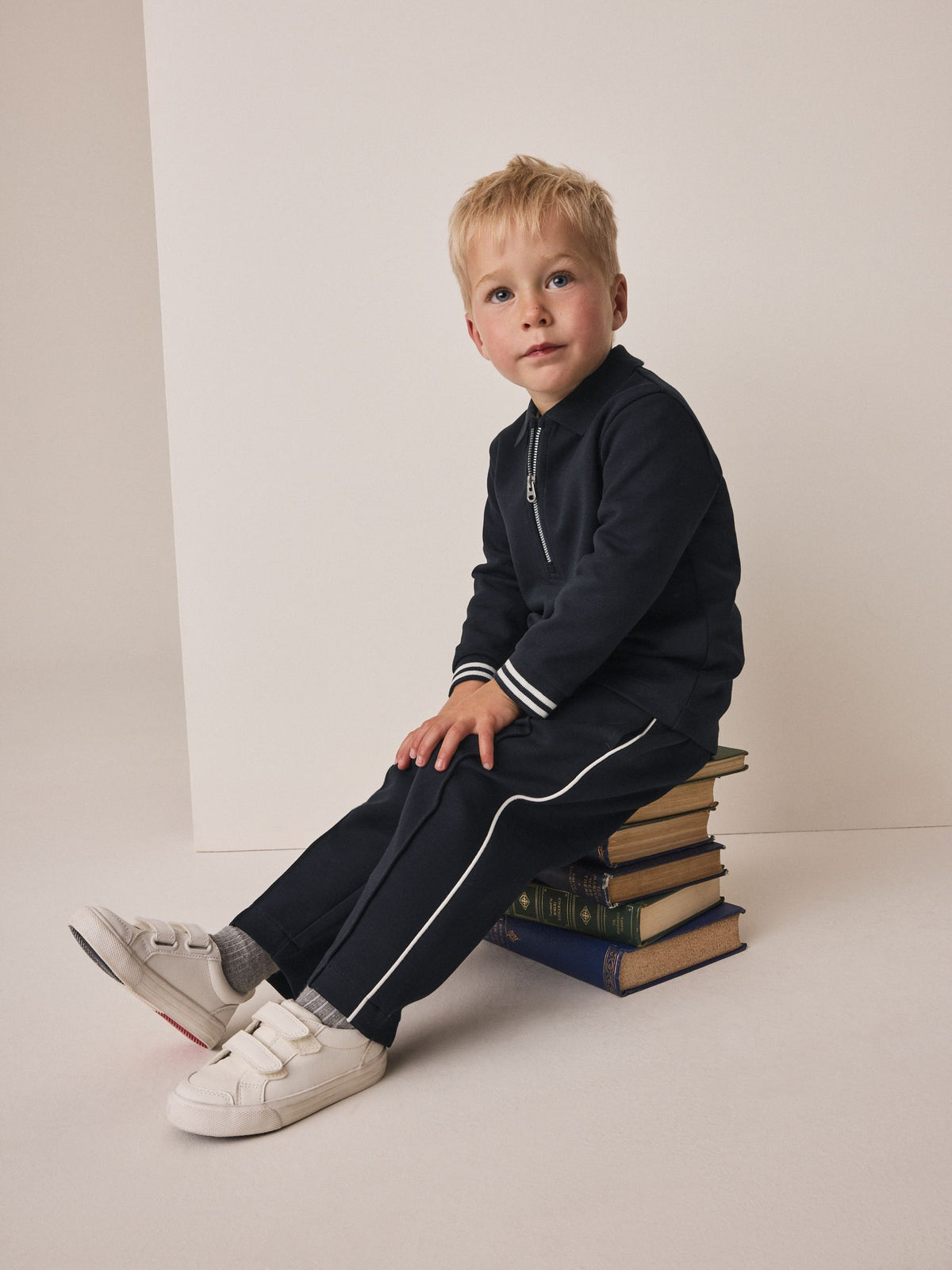 Dsiney Kidz - Navy Long Sleeve Polo Top and Joggers Set (3mths-7yrs) image 1