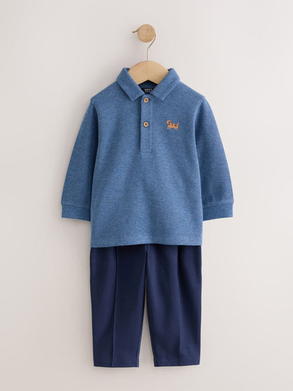 Dsiney Kidz - Blue Long Sleeve Polo Top and Joggers Set (3mths-7yrs) image 5