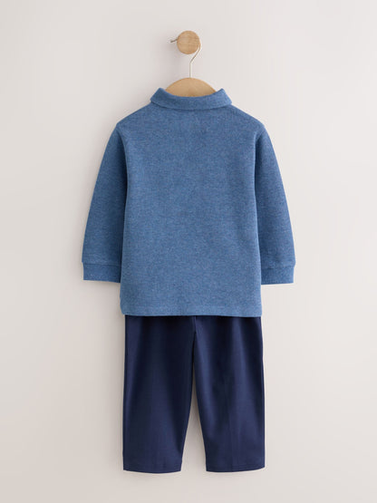 Dsiney Kidz - Blue Long Sleeve Polo Top and Joggers Set (3mths-7yrs) image 7