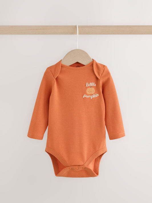 Dsiney Kidz - Orange Halloween Little Pumpkin Baby Bodysuit and Hat Set 2 Piece image 2