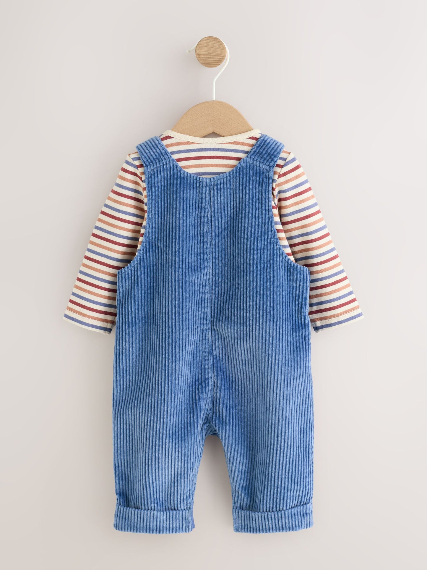 Navy Blue Bear Cord Dungarees and Bodysuit Baby Set (0mths-3yrs) image 3