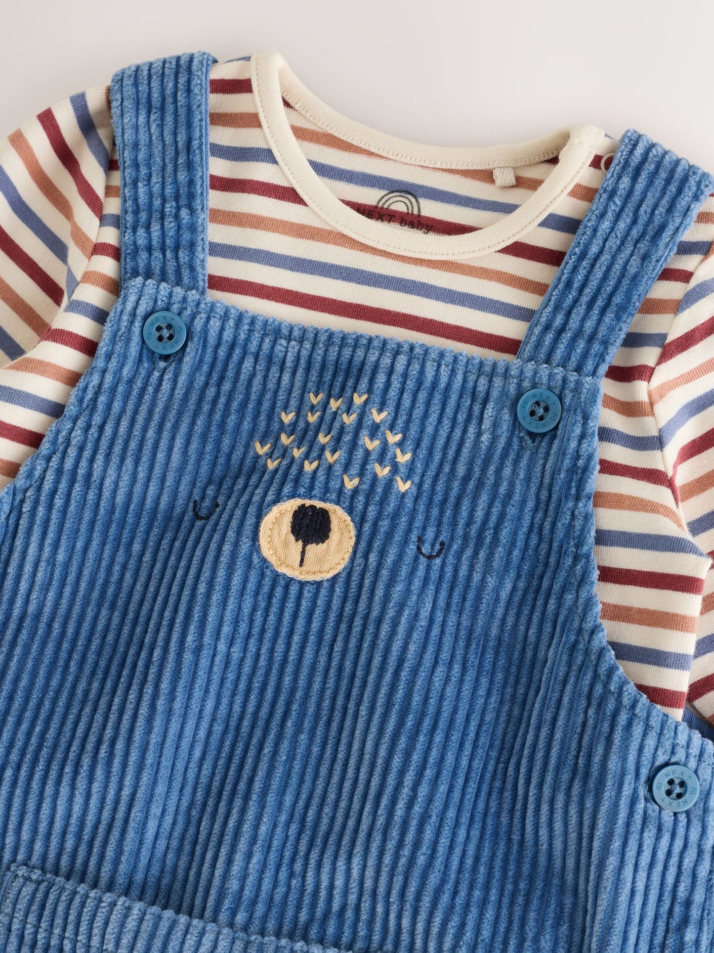 Navy Blue Bear Cord Dungarees and Bodysuit Baby Set (0mths-3yrs) image 5
