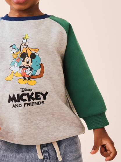 Dsiney Kidz - Grey Colour Block Mickey Mouse Printed Crew Sweatshirt (3mths-8yrs) image 4
