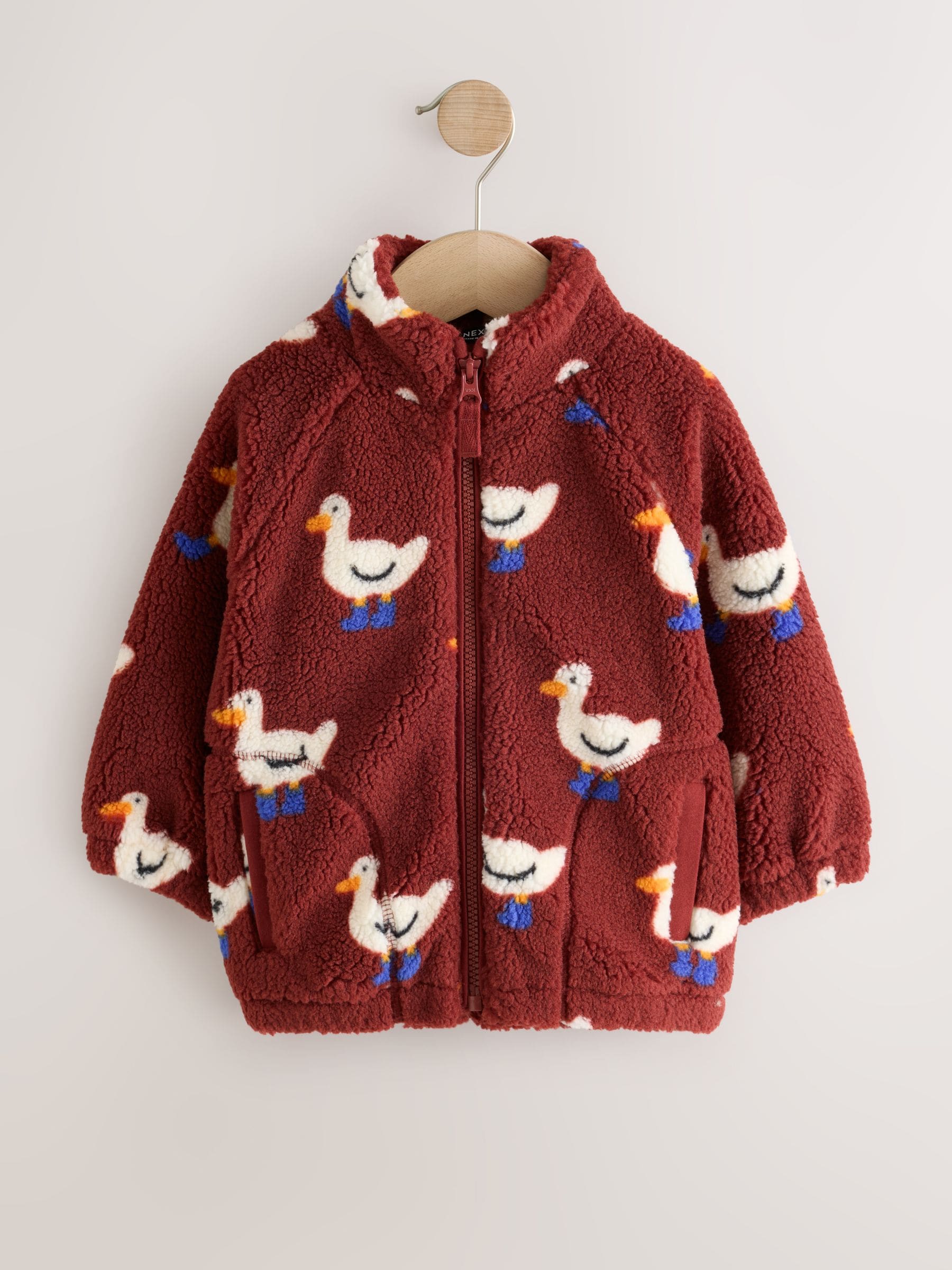Dsiney Kidz - Burgundy Red Duck All Over Print Fleece (3mths-7yrs) image 1