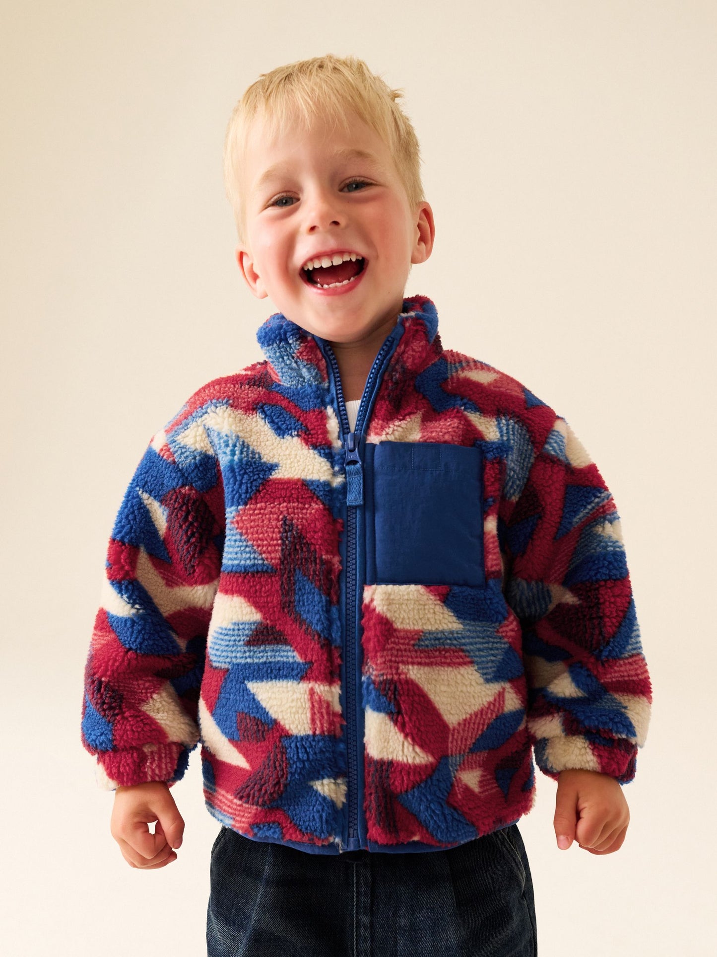 Dsiney Kidz - Red/Blue Aztech All Over Print Fleece (3mths-7yrs) image 1