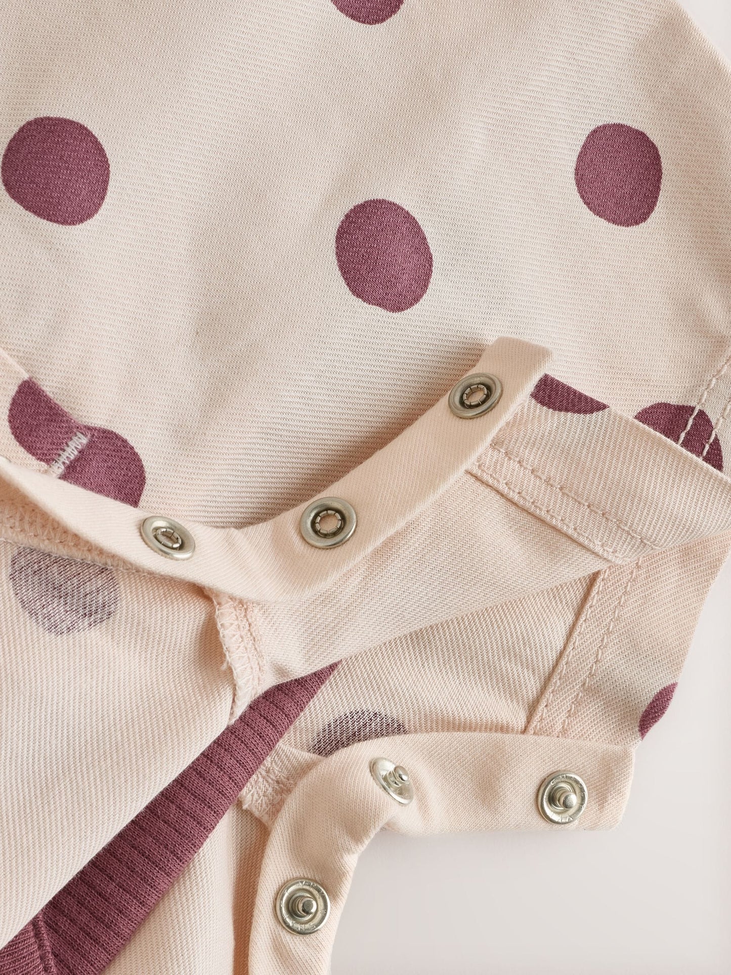 Burgundy/Ecru Spot Woven Baby Dungaree And Bodysuit 2 Piece Set (0mths-2yrs) image 6