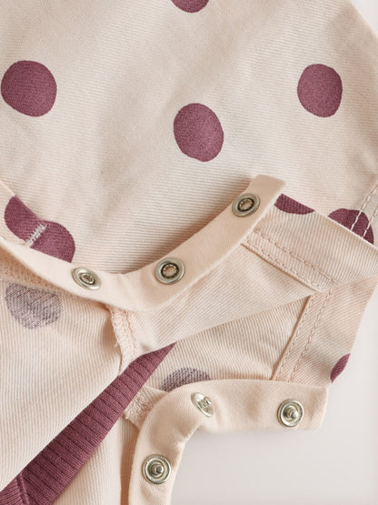 Burgundy/Ecru Spot Woven Baby Dungaree And Bodysuit 2 Piece Set (0mths-2yrs) image 6