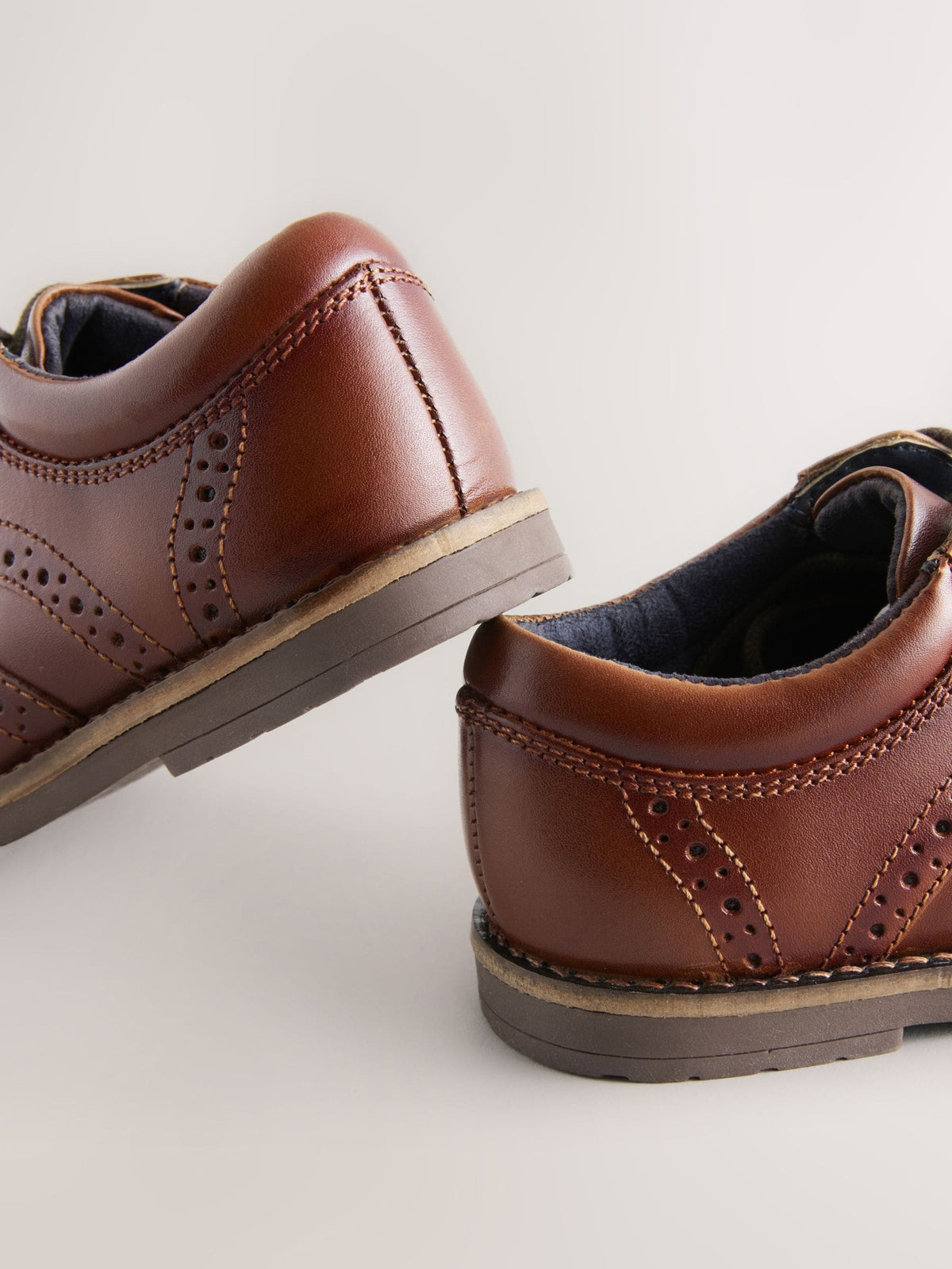 Dsiney Kidz - Tan Brown Wide Fit (G) Lace Up Brogue Shoes image 3
