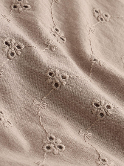 Chocolate Brown Broderie Baby Romper (0mths-2yrs) image 7