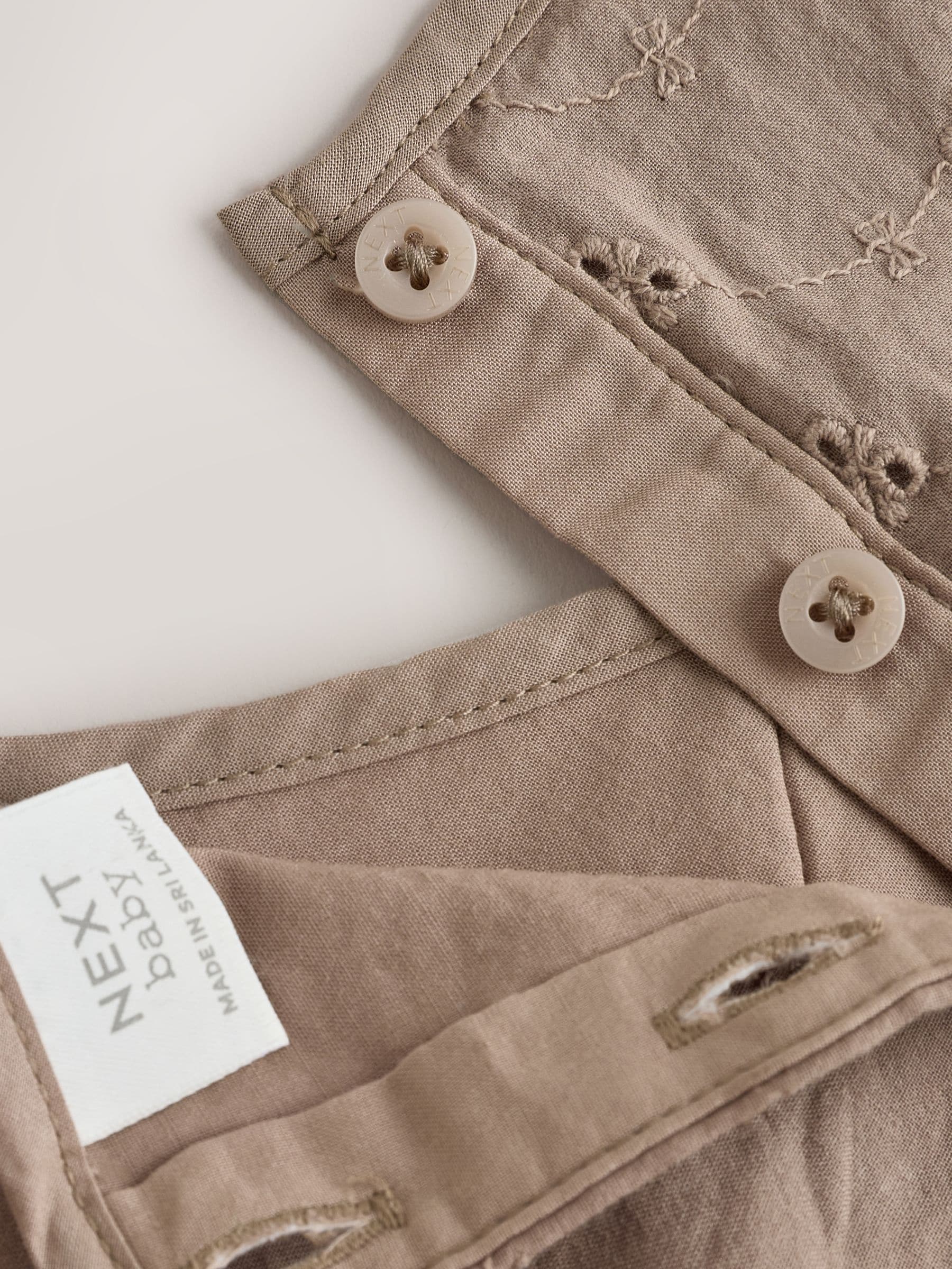 Chocolate Brown Broderie Baby Romper (0mths-2yrs) image 8