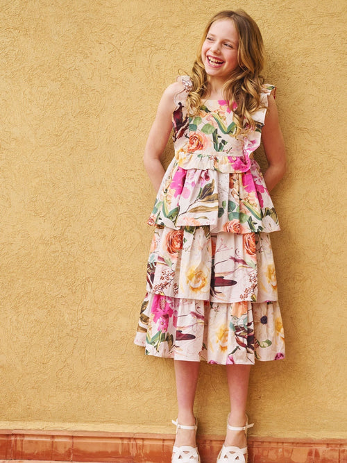 Dsiney Kidz - Angel & Rocket Cream Dahlia Multi Ruffle Tiered Dress image 1