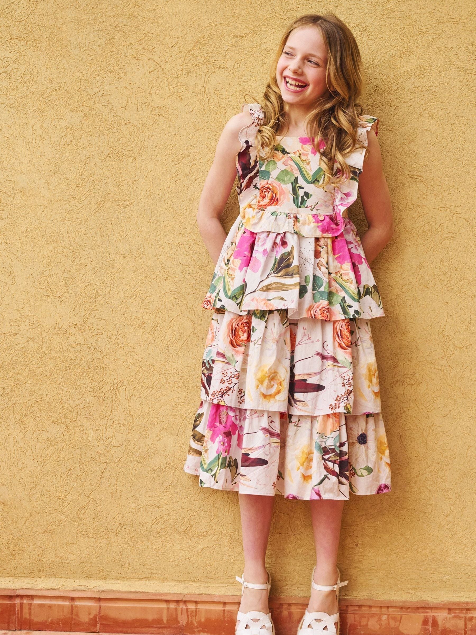 Angel & Rocket Cream Dahlia Multi Ruffle Tiered Dress image 1