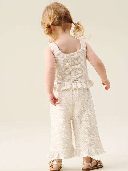 Angel & Rocket Cream Rita Bow Crochet Frill Set image 3