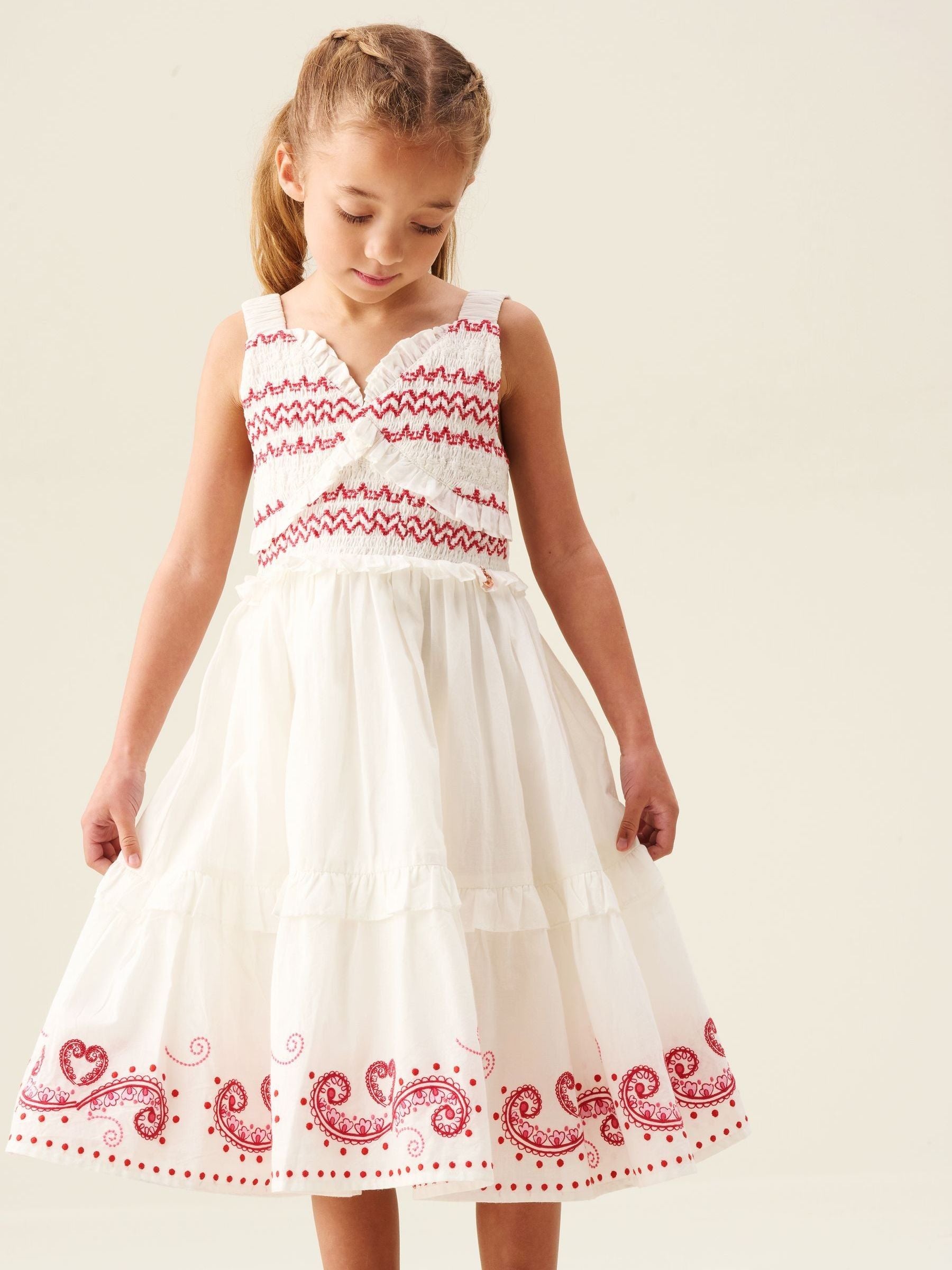 Angel & Rocket Cream Everlyn Embroidered Frill Dress image 3