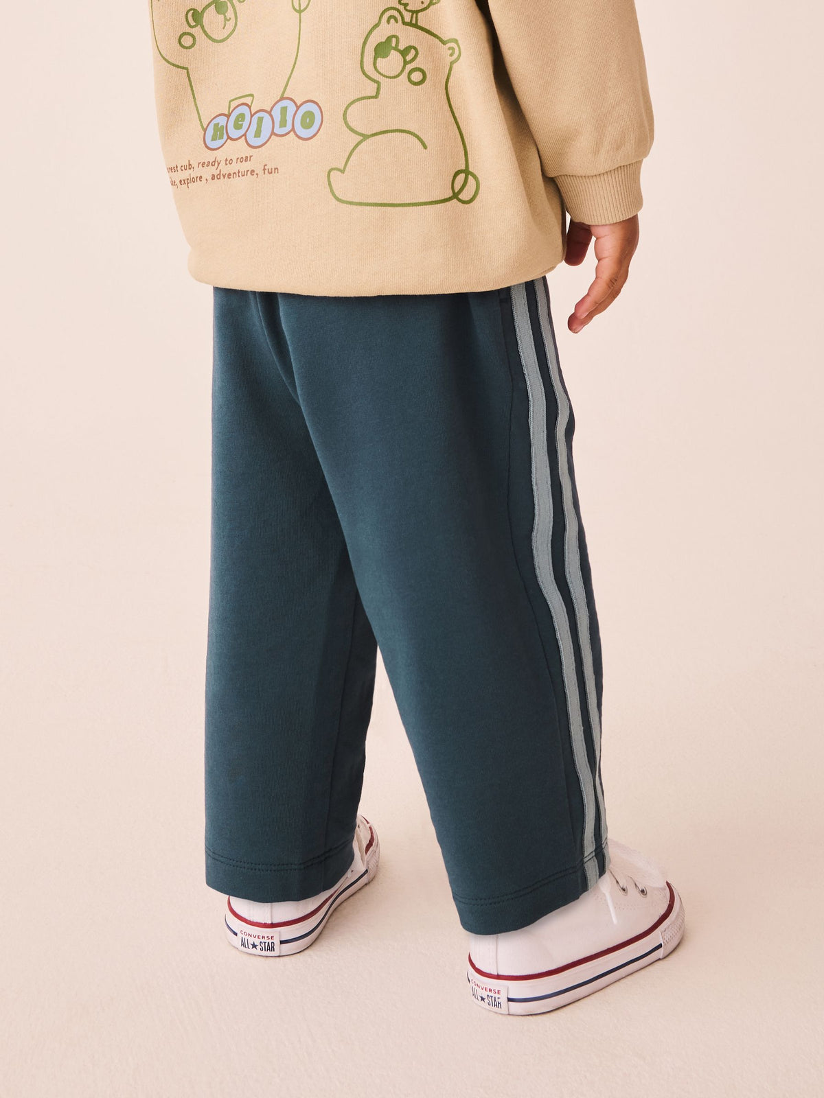 Dsiney Kidz - Teal Blue Wide Leg Side Stripe Joggers (3mths-7yrs) image 4