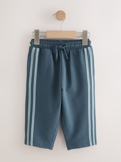 Teal Blue Wide Leg Side Stripe Joggers (3mths-7yrs) image 5