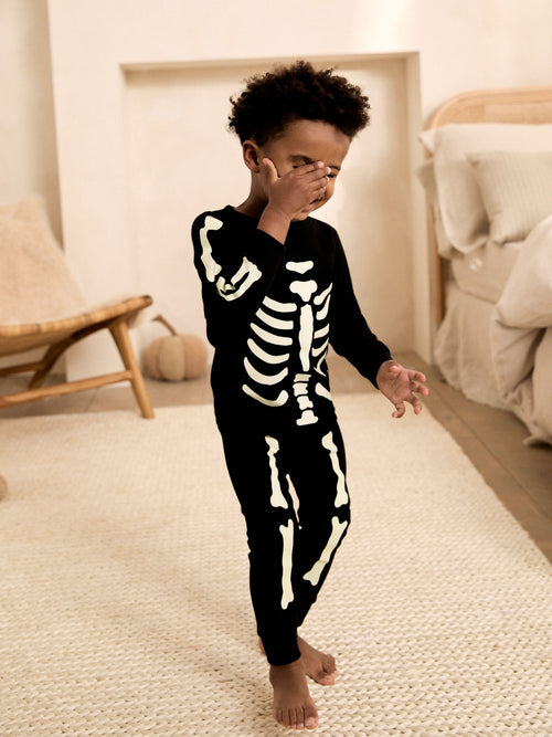 Dsiney Kidz - Black Glow in the Dark Skeleton Halloween Pyjamas (9mths-12yrs) image 1