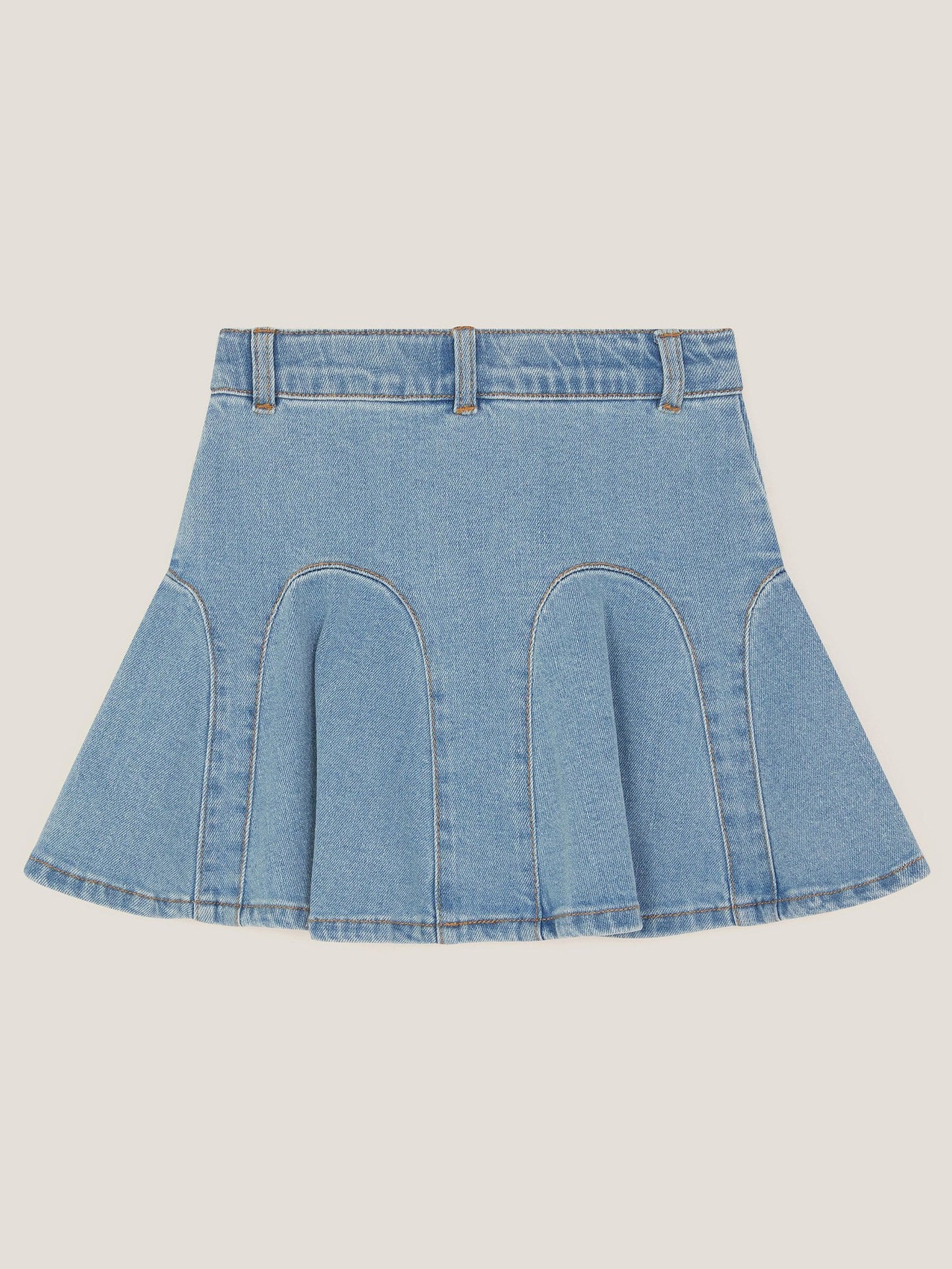 Dsiney Kidz - Monsoon Blue Floral Embroidered Denim Mini Skirt image 3