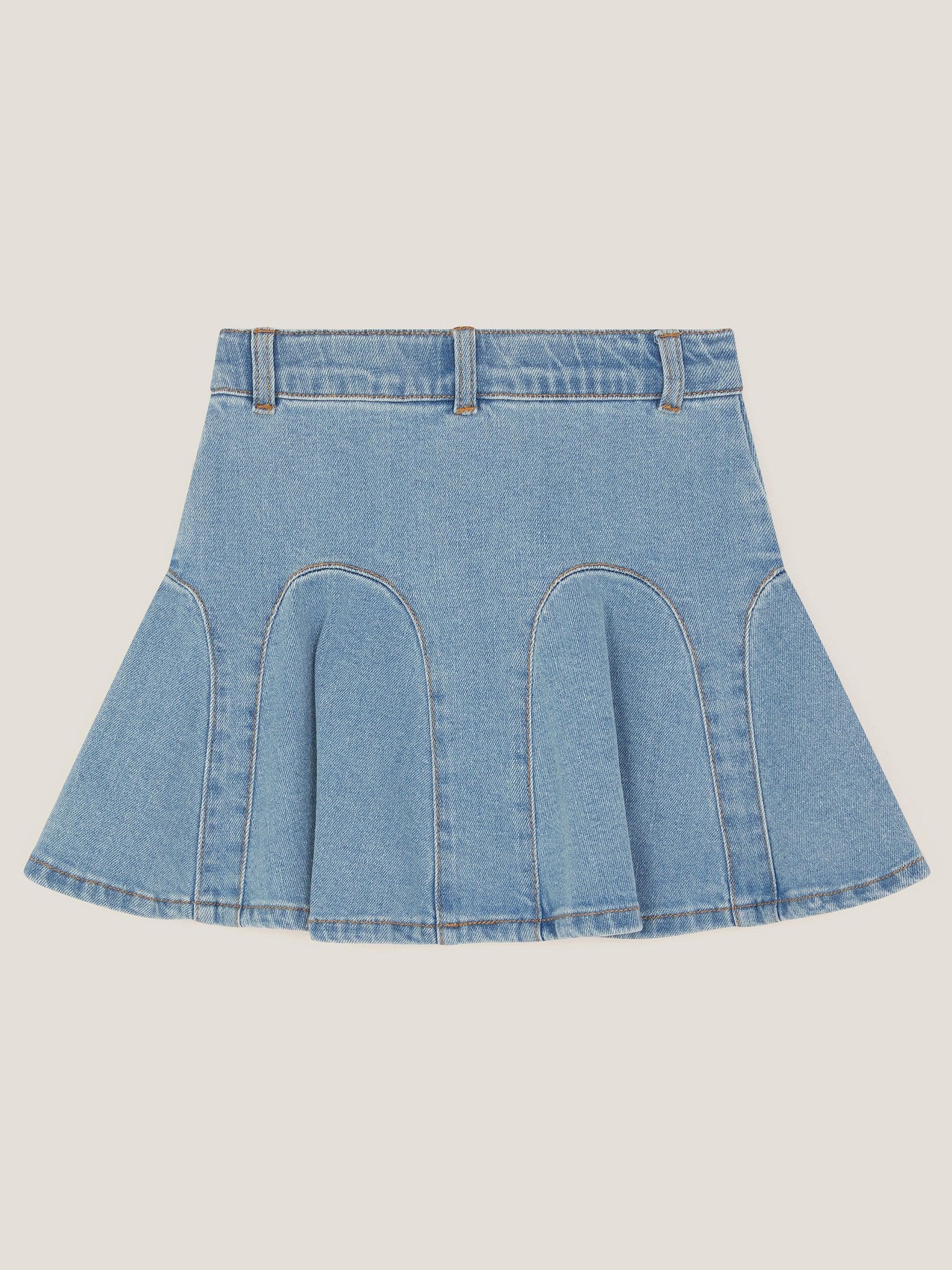 Dsiney Kidz - Monsoon Blue Floral Embroidered Denim Mini Skirt image 3
