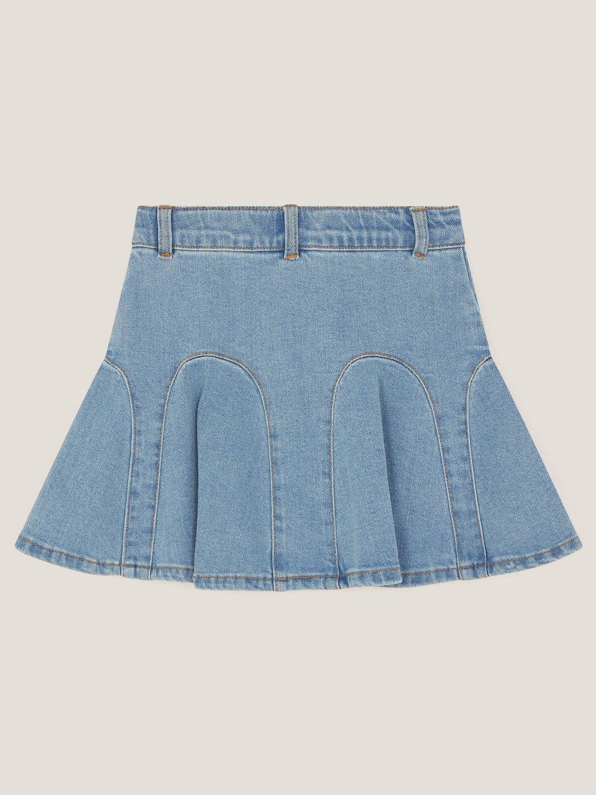 Dsiney Kidz - Monsoon Blue Floral Embroidered Denim Mini Skirt image 3