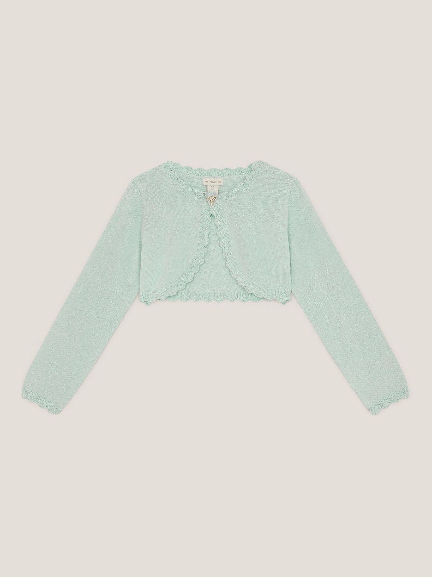 Monsoon Sage Green Maeve Bow Button Cardigan image 2