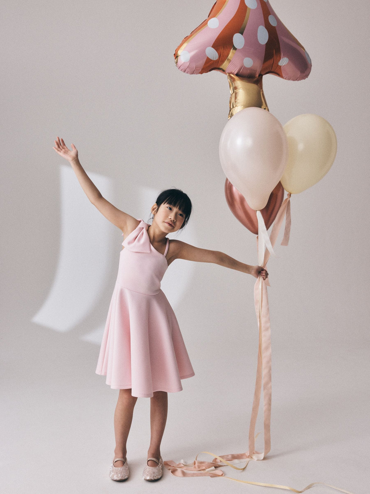 Pink One Shoulder Bow Scuba Occasion Dress (3-16yrs) - image 4