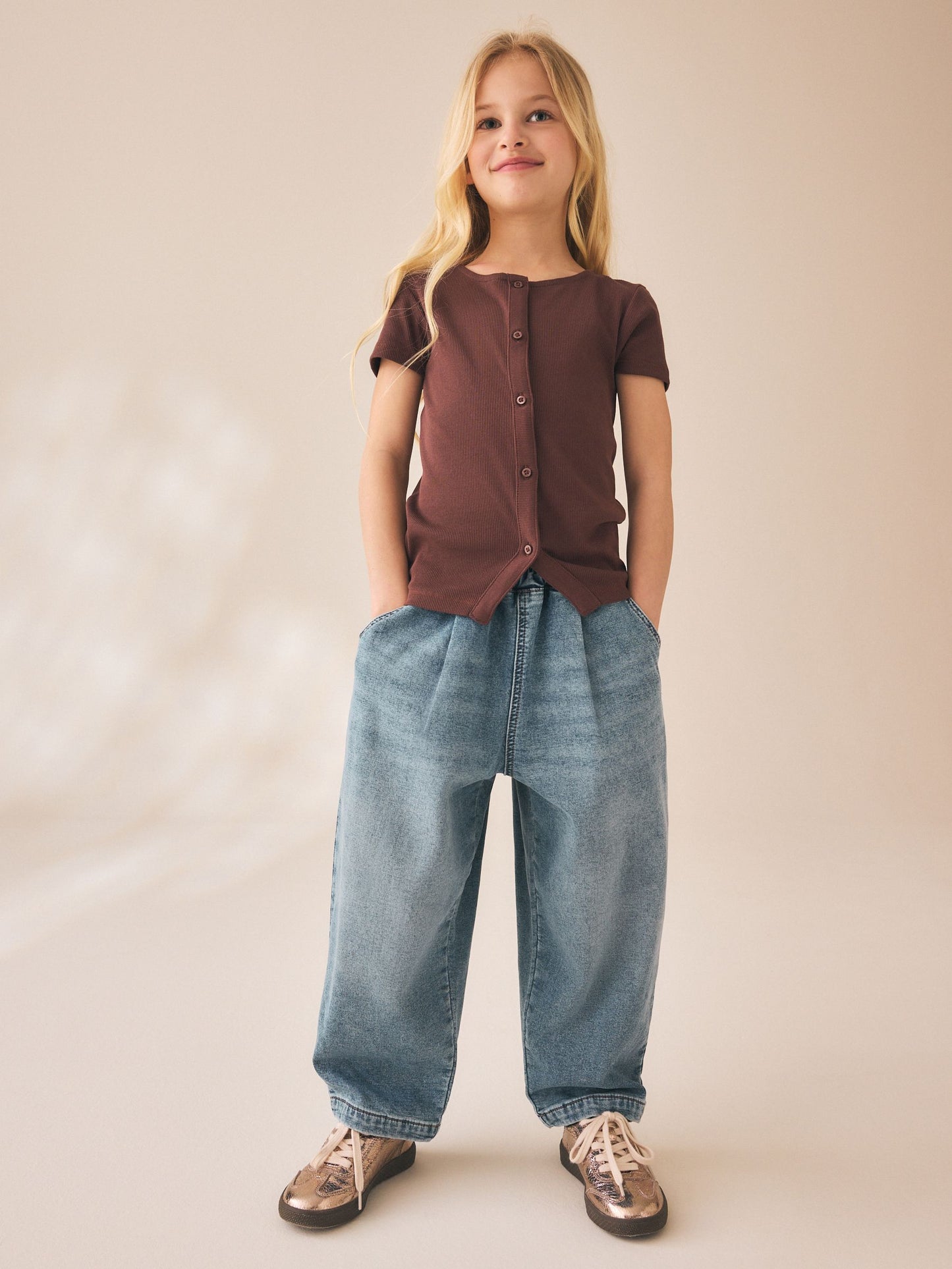 Dsiney Kidz - Mid Wash Jersey Denim Baggy Loose Fit Jeans (3-16yrs) image 4