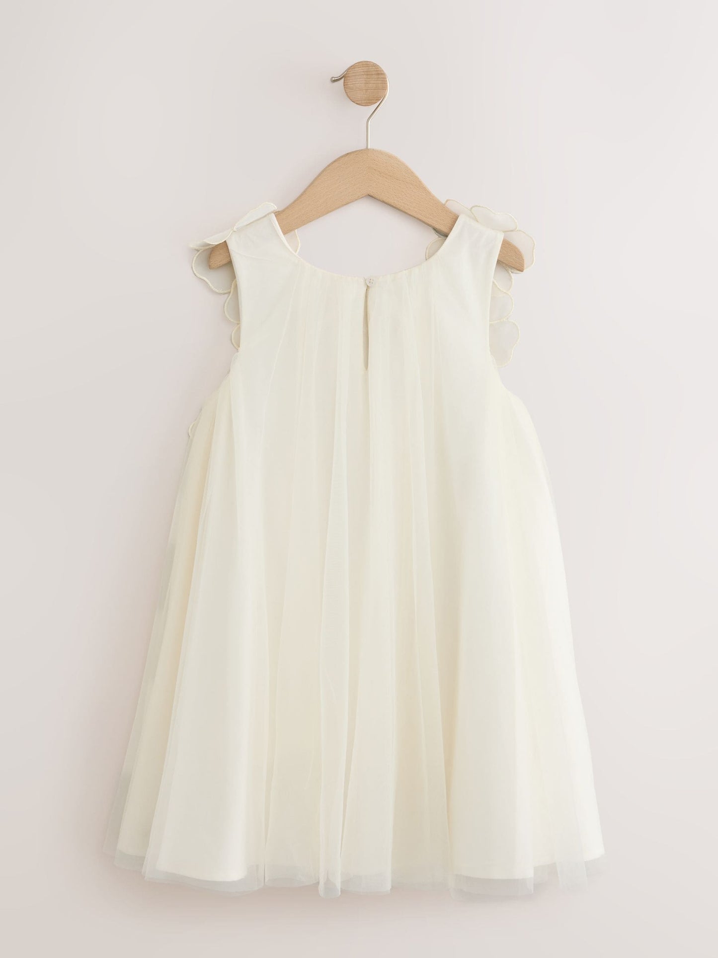 Dsiney Kidz - Ivory Flower Girl 3D Flowers Mesh Dress (3-16yrs) image 2