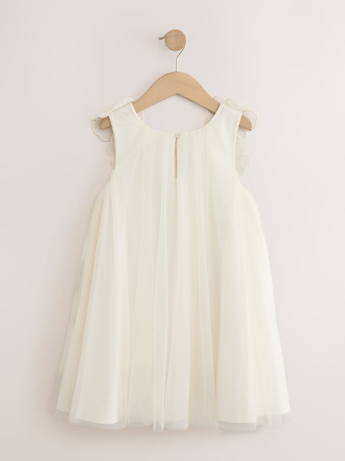Dsiney Kidz - Ivory Flower Girl 3D Flowers Mesh Dress (3-16yrs) image 2