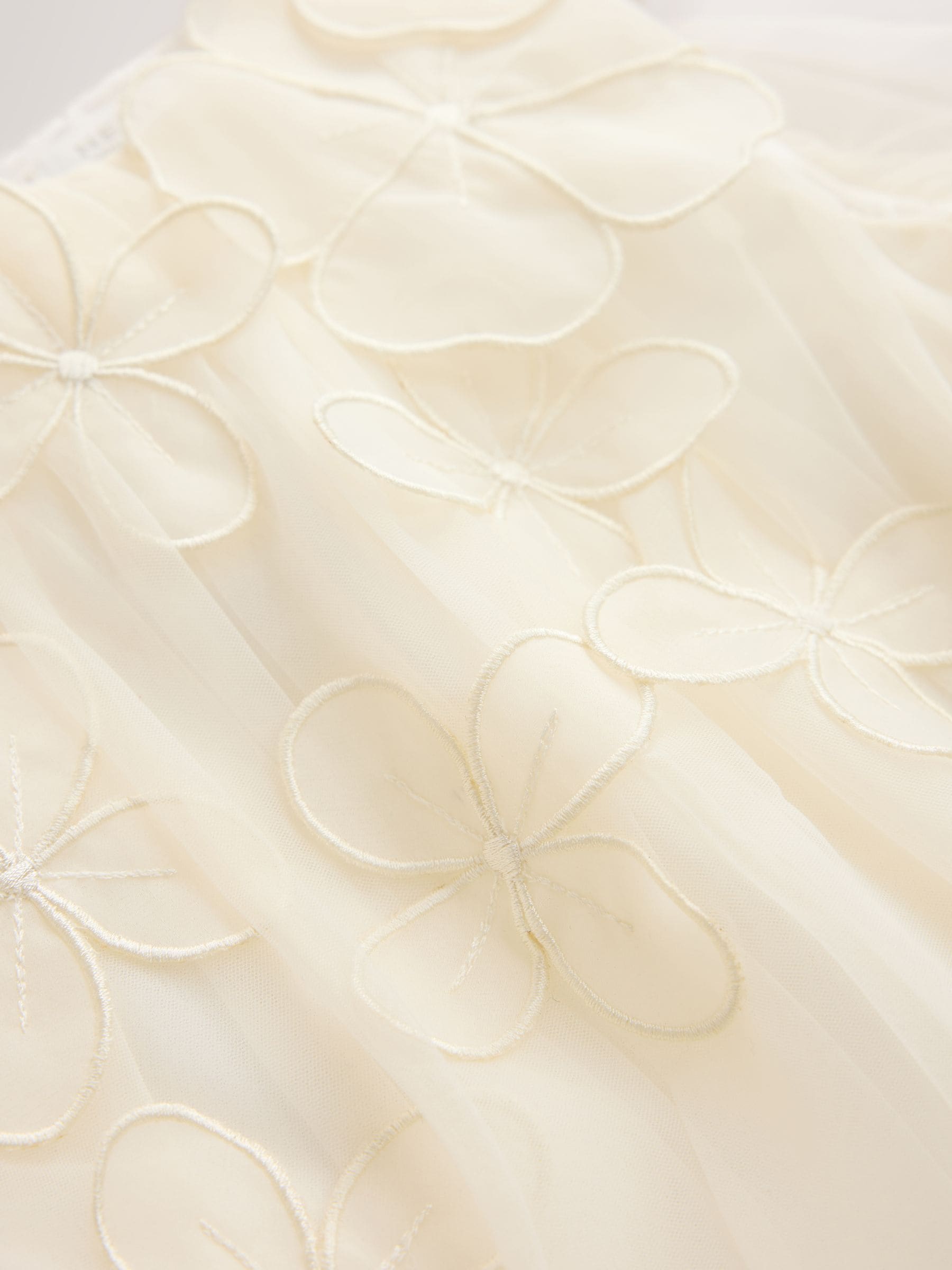 Dsiney Kidz - Ivory Flower Girl 3D Flowers Mesh Dress (3-16yrs) image 3