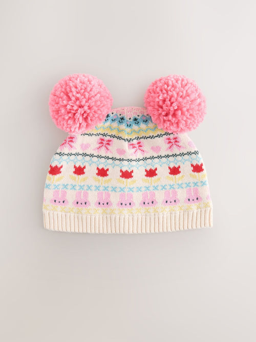 Dsiney Kidz - Multi Fairisle Double Pom Baby Beanie image 1