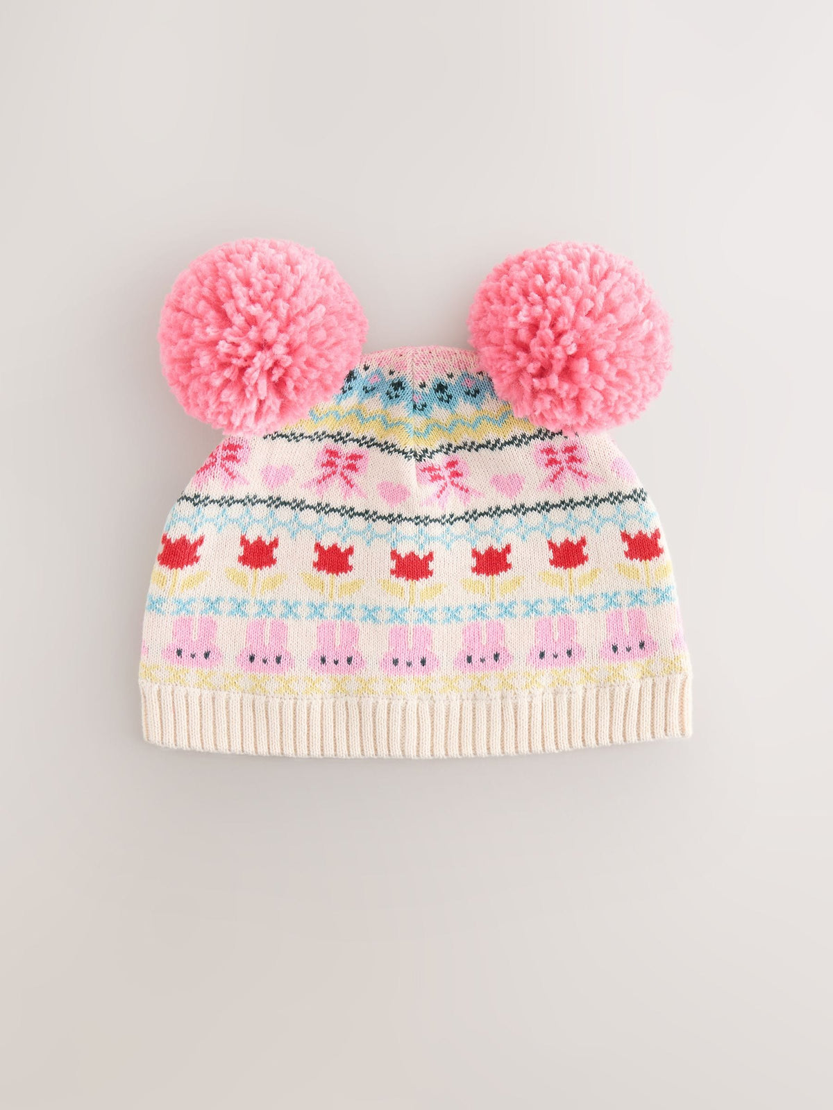 Dsiney Kidz - Multi Fairisle Double Pom Baby Beanie image 1