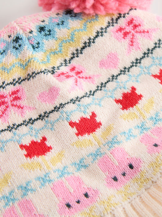 Dsiney Kidz - Multi Fairisle Double Pom Baby Beanie image 2