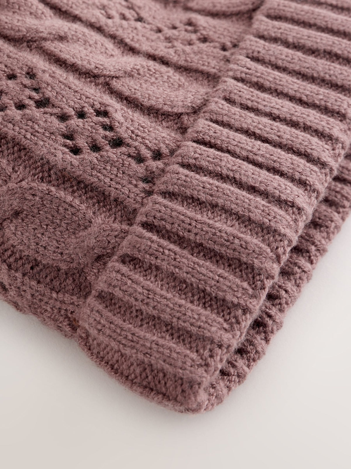 Brown Cable Knitted Cable Knitted Pom Baby Beanie Hat - image 4