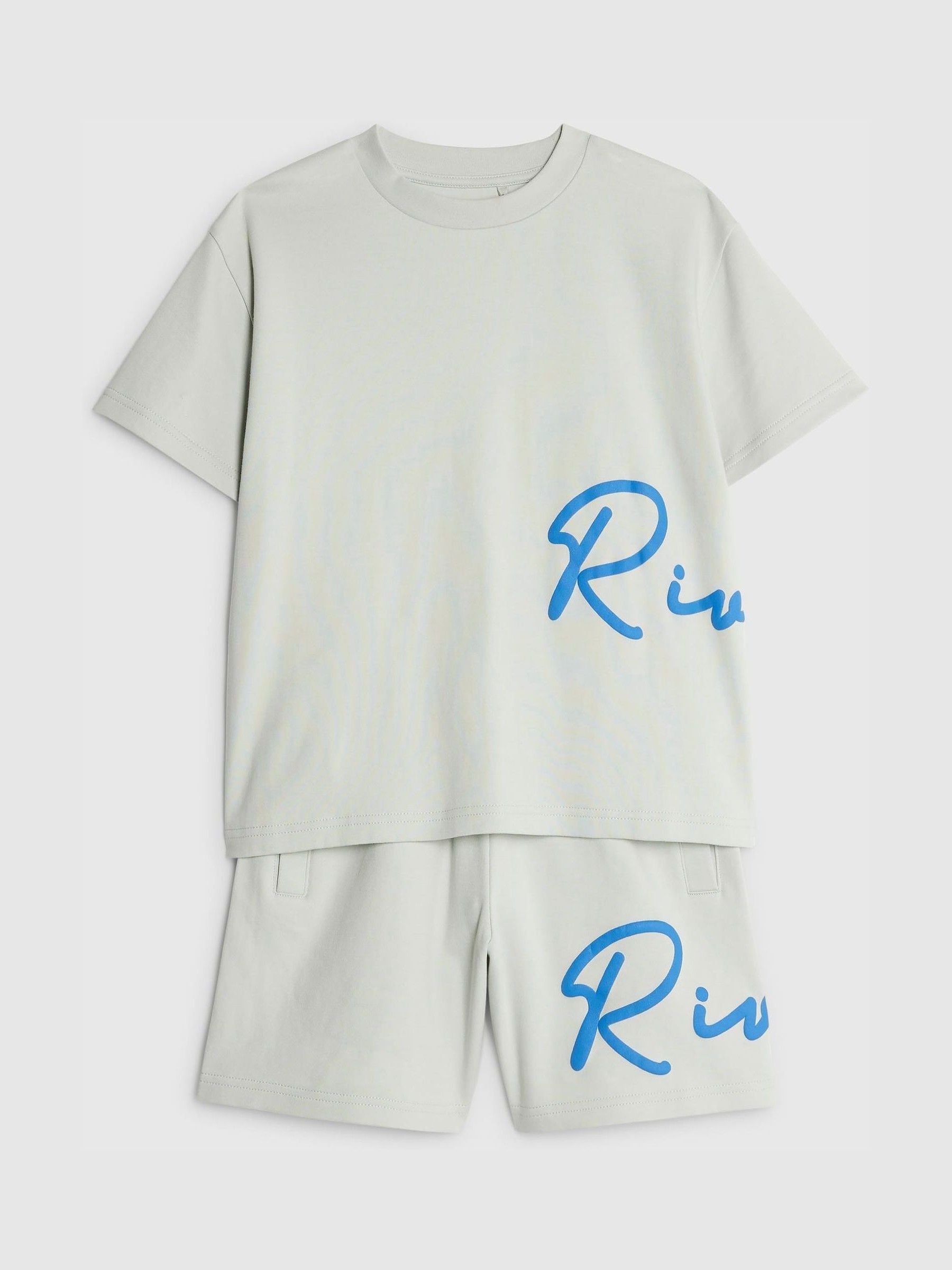 Dsiney Kidz - River Island Grey River T-Shirt & Short Set image 3