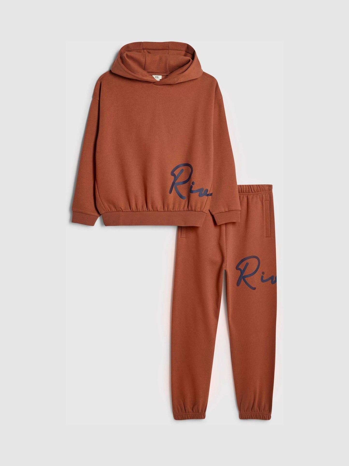 Dsiney Kidz - River Island Rust River Branded Hoodie & Jogger Set image 3